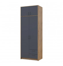 Шкаф для одежды Doros Ронди с антресолью Дуб Артизан/Графит 2ДСП 82х52х236 DRS-011663 (80737808)