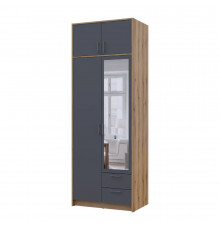 Шкаф для одежды Doros Ронди с антресолью и зеркалом Дуб Артизан/Графит 2ДСП 82х52х236 DRS-011675 (80737810)