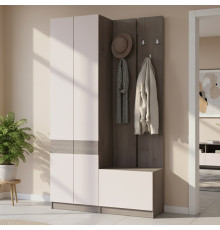 Прихожая Doros Сола (модульный комплект - 2 элемента) Канноло/Кашемир 120х40х215 (DRS-011898)