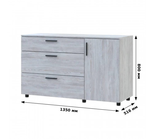 Комод Doros Торн Кремона Канноло 3Ш/1Д 135х51.6х80 (DRS-012106)