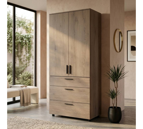 Шкаф для одежды Doros Торн Кремона Канноло 2 ДСП/3Ш (полки) 90х51.6х200 (DRS-012016)