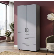Шкаф для одежды Doros Торн Серый 2 ДСП/3Ш (штанга) 90х51.6х200 (DRS-012025)