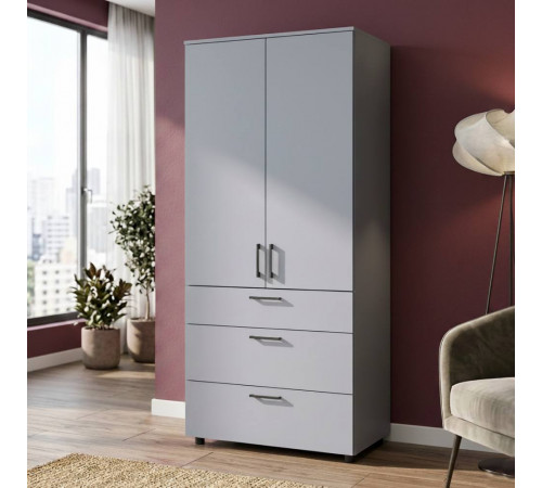 Шкаф для одежды Doros Торн Серый 2 ДСП/3Ш (штанга) 90х51.6х200 (DRS-012025)