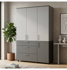 Шкаф для одежды Doros Торн Антрацит/Серый 3 ДСП/3Ш (полки) 135х51.6х200 (DRS-012036)