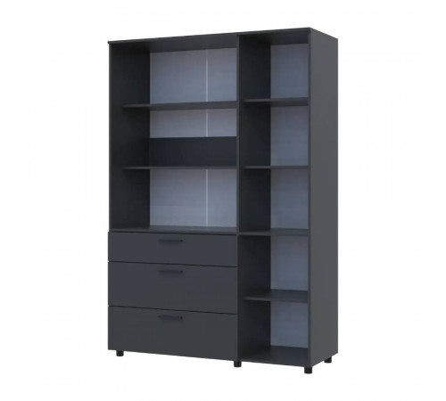 Шкаф для одежды Doros Торн Антрацит 3 ДСП/3Ш (полки) 135х51.6х200 (DRS-012084)