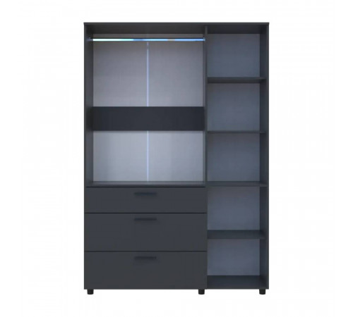 Шкаф для одежды Doros Торн Антрацит 3 ДСП/3Ш (штанга) 135х51.6х200 (DRS-012085)