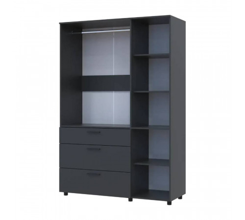 Шкаф для одежды Doros Торн Антрацит 3 ДСП/3Ш (штанга) 135х51.6х200 (DRS-012085)