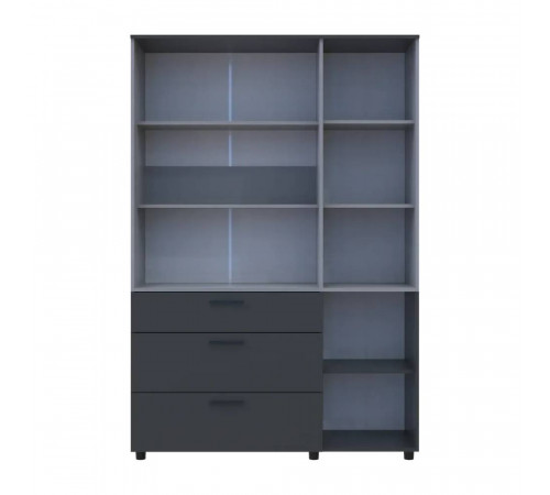 Шкаф для одежды Doros Торн Антрацит/Серый 3 ДСП/3Ш (полки) 135х51.6х200 (DRS-012036)