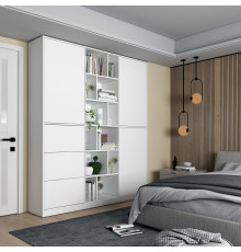 Шкаф для одежды с выдвижными ящиками Doros Морган 180х38,5х210 см Белый (DRS-011220)