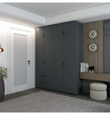 Шкаф распашной с антресолью Doros Лукас 180х50х240 см Графит (DRS-011192)