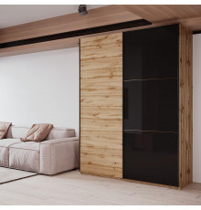 Шкаф купе Doros G-Caiser Дуб Эвок 1 ДСП / 1 Стекло / 3 части 180х60х240 (DRS-011577)