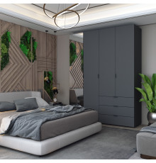 Комплект шкафов для одежды Doros Гелар (2 шт.) 155х49,5х203,4 см Зеркало/Графит (DRS-011135)