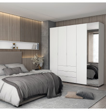 Комплект шкафов для одежды Doros Гелар (2 шт.) 194х49,5х203,4 см Зеркало/Белый (DRS-011137)