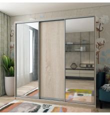 Шкаф-купе трехдверный Doros Сити Лайт 225х60х225 см Дуб сонома/2 Зеркала (DRS-011097)