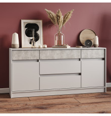 Большой комод с дверью и ящиками Эверест Стайл-1600 160,2х39х75,4 см Кашемир/Бетон (DTM-071159)