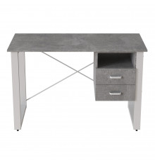 Письменный стол с ящиками Ferrum-decor Оскар 750x1400x600 металл Белый ДСП Бетон 16 мм (FRD-103247)