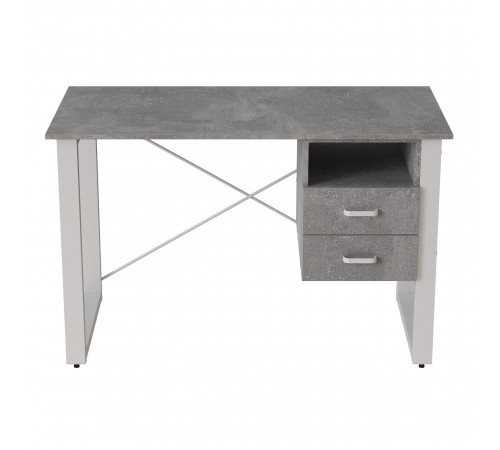 Письменный стол с ящиками Ferrum-decor Оскар 750x1400x600 металл Белый ДСП Бетон 16 мм (FRD-103247)