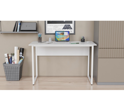 Письменный стол с ящиками Ferrum-decor Оскар 750x1400x600 металл Белый ДСП Бетон 16 мм (FRD-103247)
