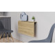 Обеденный стол-трансформер Ника настенный Ferrum-decor 420x900x500 Черный металл ДСП Дуб Сонома 16 мм (FRD-105167)