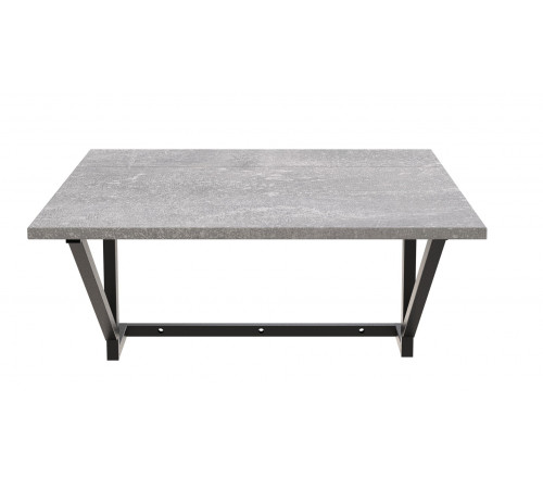 Стол раскладной Александр 7 Ferrum-decor 750x600x700 Черный металл ДСП Бетон 16 мм (FRD-104898)