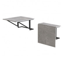 Стол раскладной Александр 7 Ferrum-decor 750x600x700 Черный металл ДСП Бетон 16 мм (FRD-104898)