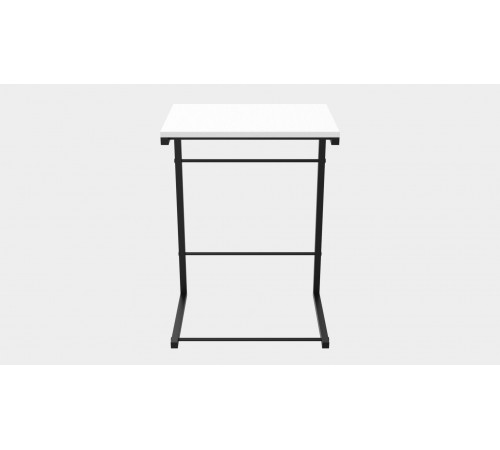 Столик приставной Терри Ferrum-decor 650x440x330 Черный металл ДСП Белое 16 мм (FRD-104648)