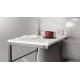 Столик приставной Терри Ferrum-decor 650x440x330 Черный металл ДСП Белое 16 мм (FRD-104648)