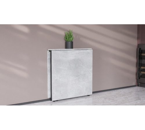 Стол-книжка трансформер Орион 2 Ferrum-decor 750x1520x730 Черный металл ДСП Бетон 16 мм (FRD-104589)