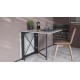Стол-книжка трансформер Орион 2 Ferrum-decor 750x1520x730 Черный металл ДСП Бетон 16 мм (FRD-104589)