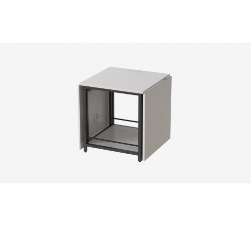 Стол журнальный трансформер Куб Комбо Ferrum-decor 540x532x500 Черный металл ДСП Белое 16 мм (FRD-105150)
