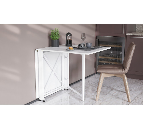 Стол-книга трансформер Орион 2 Ferrum-decor 750x1520x730 Белый металл ДСП Белое 16 мм (FRD-104590)