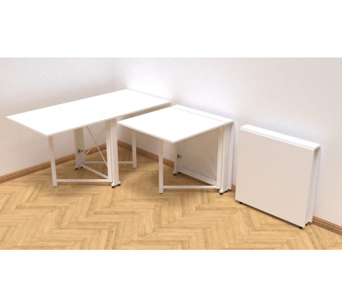 Стол-книга трансформер Орион 2 Ferrum-decor 750x1520x730 Белый металл ДСП Белое 16 мм (FRD-104590)