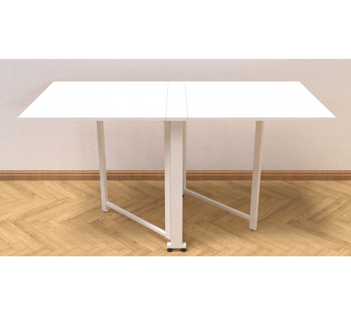 Стол-книга трансформер Орион 2 Ferrum-decor 750x1520x730 Белый металл ДСП Белое 16 мм (FRD-104590)