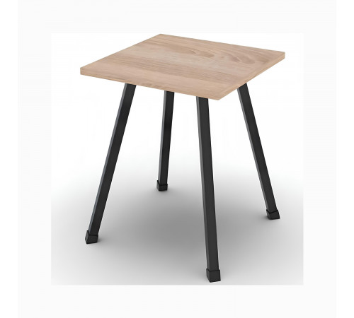 Табурет кухонный Ferrum-decor 430x320x320 Черный металл ДСП Дуб Сонома 16 мм (FRD-104640)
