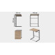 Столик приставной Терри Ferrum-decor 650x440x330 Черный металл ДСП Дуб Сонома 16 мм (FRD-104651)