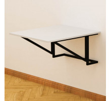 Стол раскладной Александр 1 Ferrum-decor 750x600x700 Черный металл ДСП Белое 16 мм (FRD-104892)