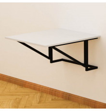 Стол раскладной Александр 1 Ferrum-decor 750x600x700 Черный металл ДСП Белое 16 мм (FRD-104892)