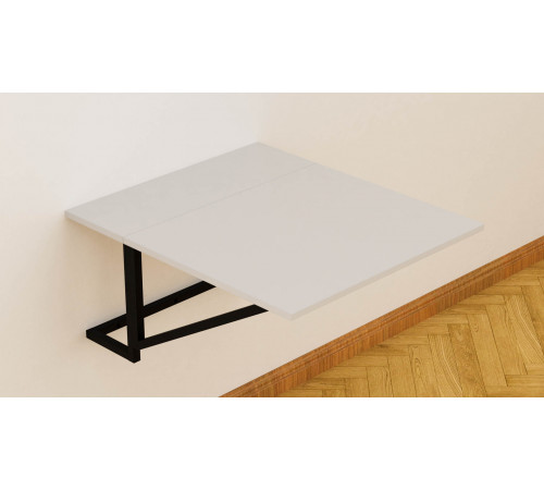 Стол раскладной Александр 1 Ferrum-decor 750x600x700 Черный металл ДСП Белое 16 мм (FRD-104892)