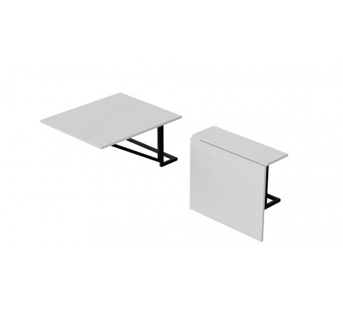 Стол раскладной Александр 1 Ferrum-decor 750x600x700 Черный металл ДСП Белое 16 мм (FRD-104892)