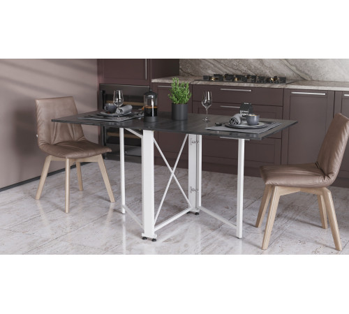 Стол-книжка трансформер Орион 2 Ferrum-decor 750x1520x730 Белый металл ДСП Сосна Кембра 16 мм (FRD-104592)