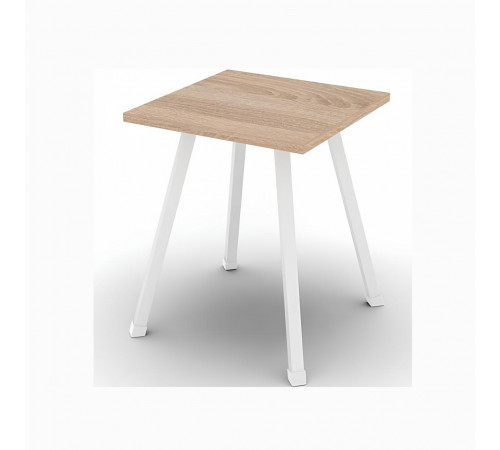 Табурет кухонный Ferrum-decor 430x320x320 Белый металл ДСП Дуб Сонома 16 мм (FRD-104643)