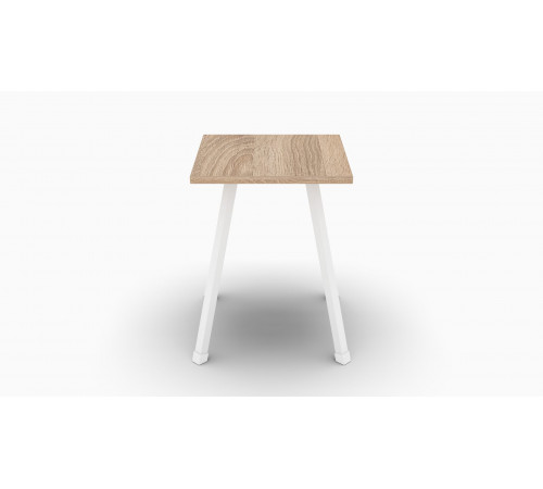 Табурет кухонный Ferrum-decor 430x320x320 Белый металл ДСП Дуб Сонома 16 мм (FRD-104643)