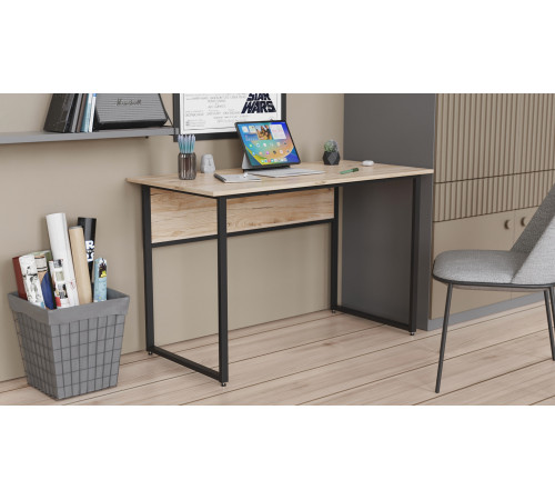Компьютерный стол Ferrum-decor Коди 75x140x60 черный ДСП Дуб Сан-Марино 16мм (FRD-103754)