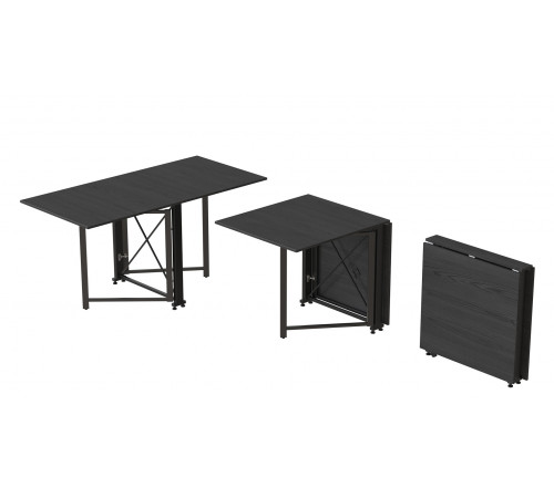 Стол-книжка трансформер Орион 2 Ferrum-decor 750x1520x730 Черный металл ДСП Сосна Кембра 16 мм (FRD-104585)