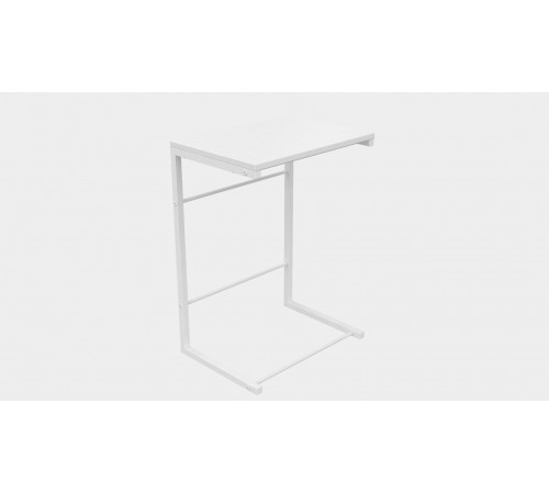 Столик приставной Терри Ferrum-decor 650x440x330 Белый металл ДСП Белое 16 мм (FRD-104655)