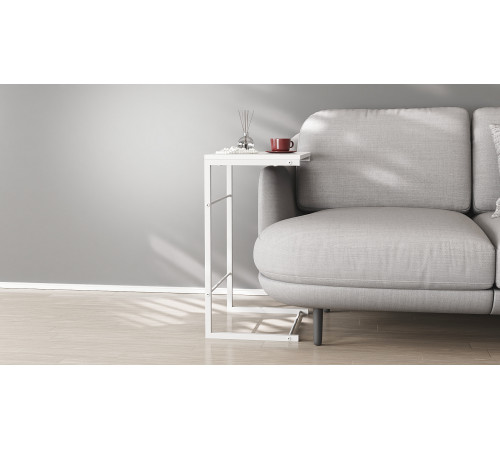 Столик приставной Терри Ferrum-decor 650x440x330 Белый металл ДСП Белое 16 мм (FRD-104655)