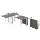Стол-книжка трансформер Орион 2 Ferrum-decor 750x1520x730 Белый металл ДСП Бетон 16 мм (FRD-104596)