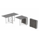 Стол-книжка трансформер Орион 2 Ferrum-decor 750x1520x730 Белый металл ДСП Бетон 16 мм (FRD-104596)