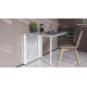 Стол-книжка трансформер Орион 2 Ferrum-decor 750x1520x730 Белый металл ДСП Бетон 16 мм (FRD-104596)