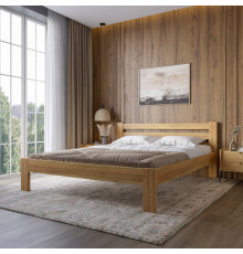 Двуспальная деревянная кровать Mebigrand Бавария Орех светлый 160х200 см (MBG-14711)